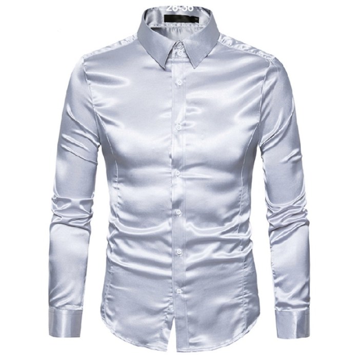 Mens gold satin dress shirt