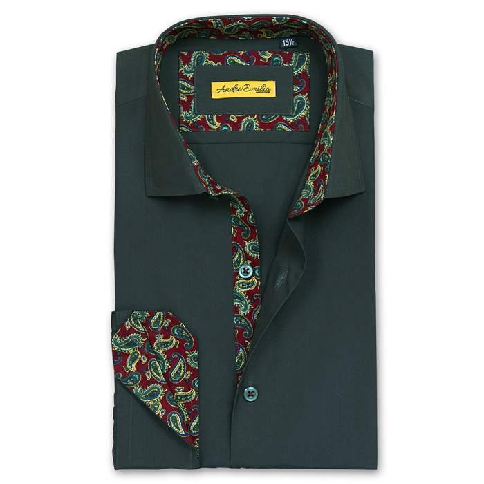 Green satin dress shirt mens