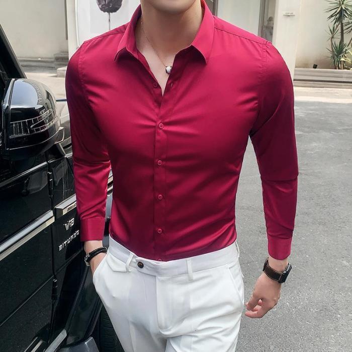 Mens wine dress shirt