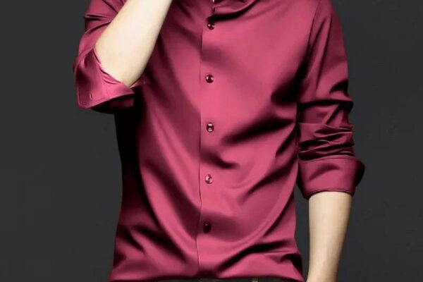 Mens wine dress shirt